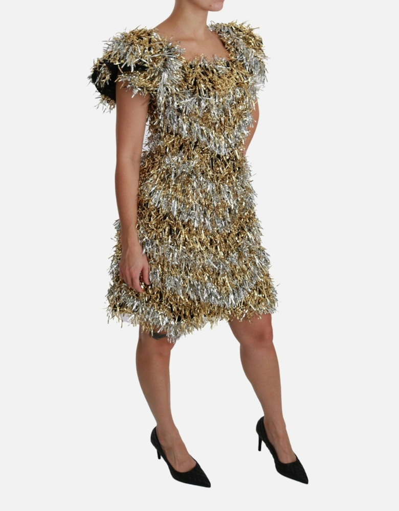 Metallic Fringe Mini Dress Women - Silver Dresses