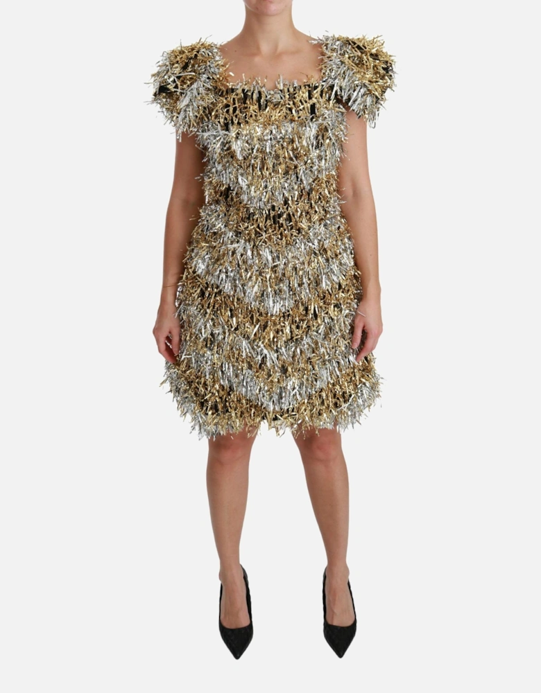 Metallic Fringe Mini Dress Women - Silver Dresses