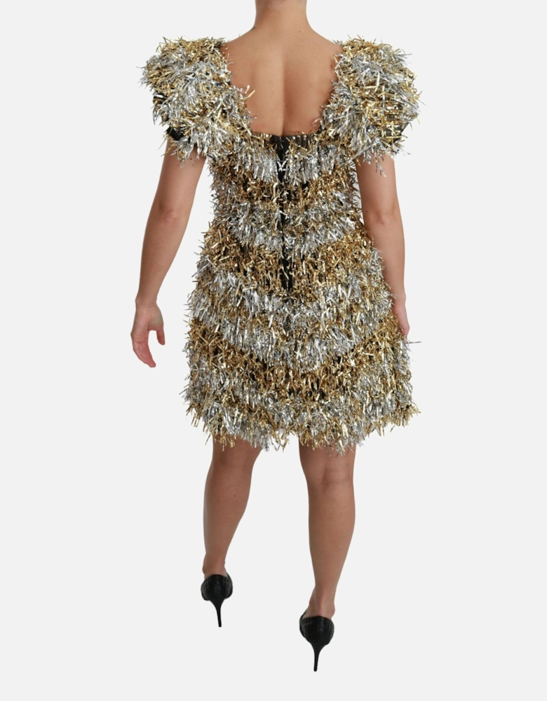 Metallic Fringe Mini Dress Women - Silver Dresses
