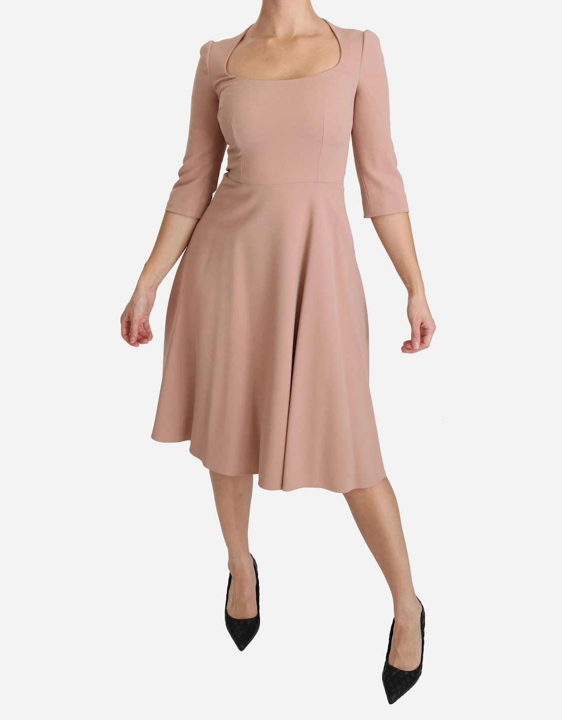Dolce Gabbana Dress Aline Square Neck Women - Pink Dresses