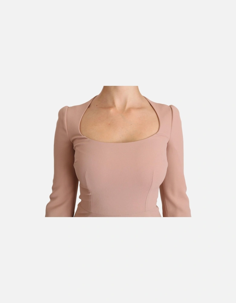 Dolce Gabbana Dress Aline Square Neck Women - Pink Dresses