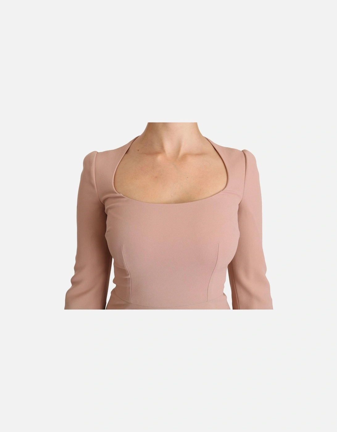 Dolce Gabbana Dress Aline Square Neck Women - Pink Dresses
