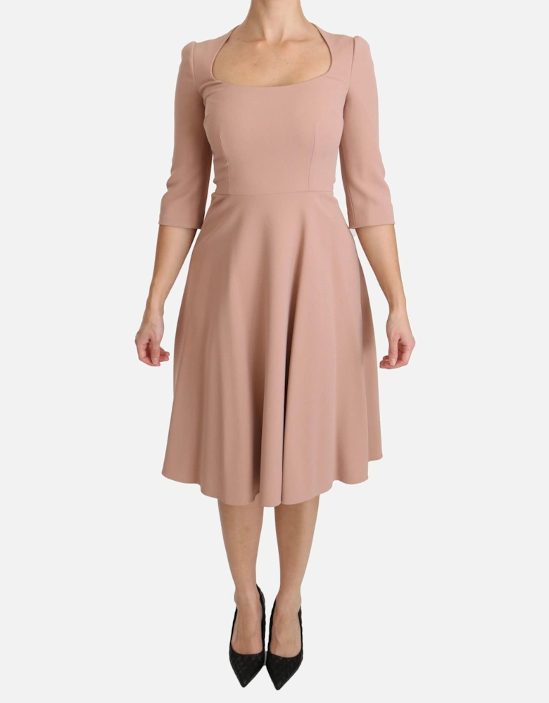 Dolce Gabbana Dress Aline Square Neck Women - Pink Dresses