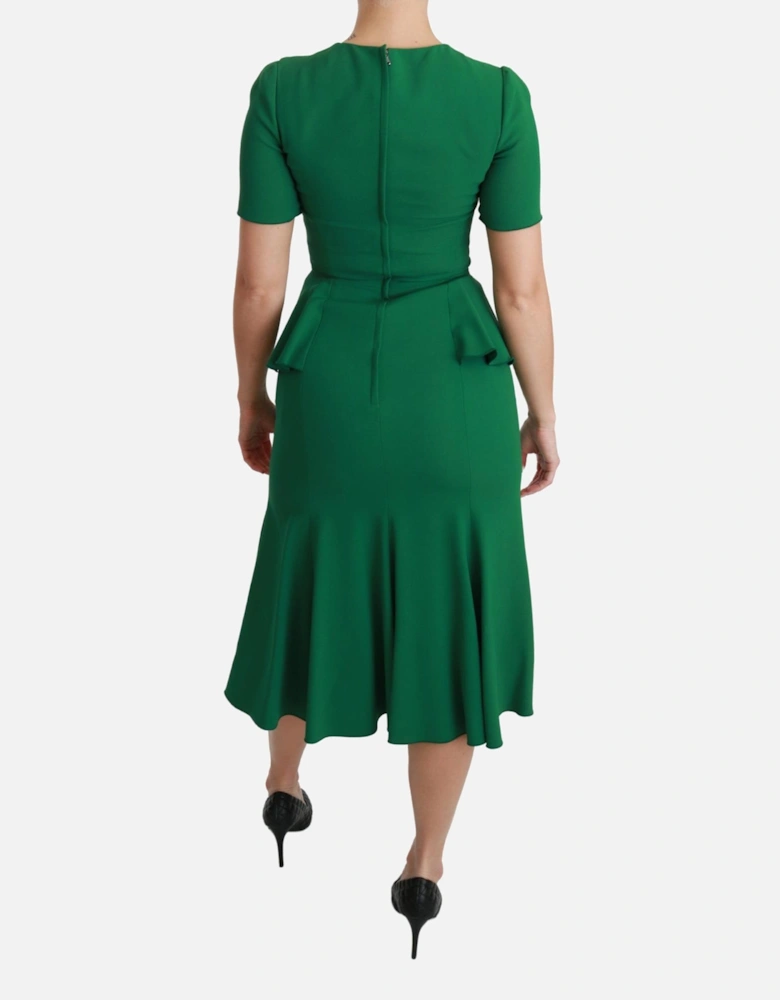 Embroidered Heart Peplum Dress Women - Green Dresses