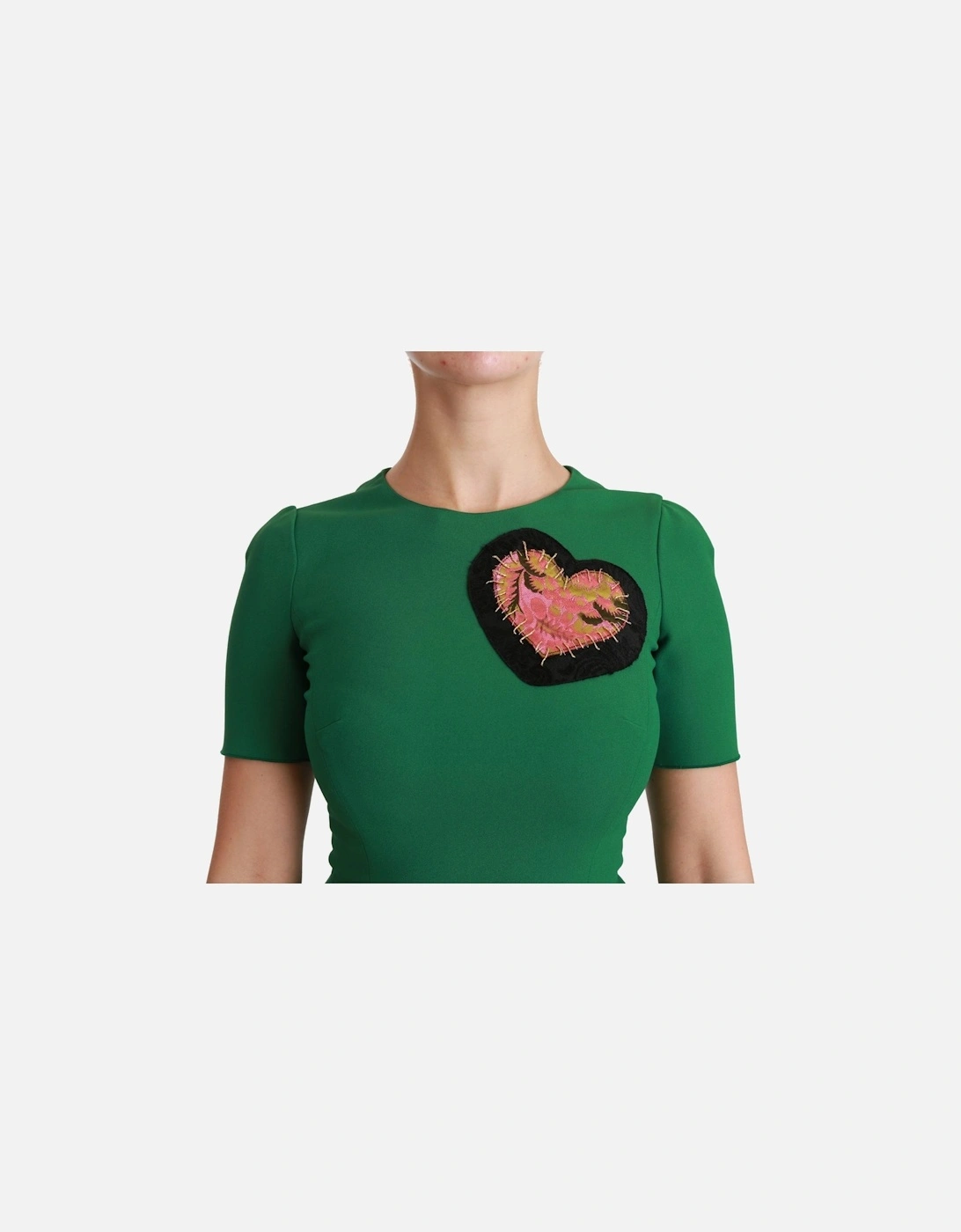 Embroidered Heart Peplum Dress Women - Green Dresses