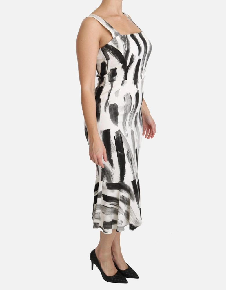 Midi Fit Flare Paint Splatter Dress Women - White Dresses