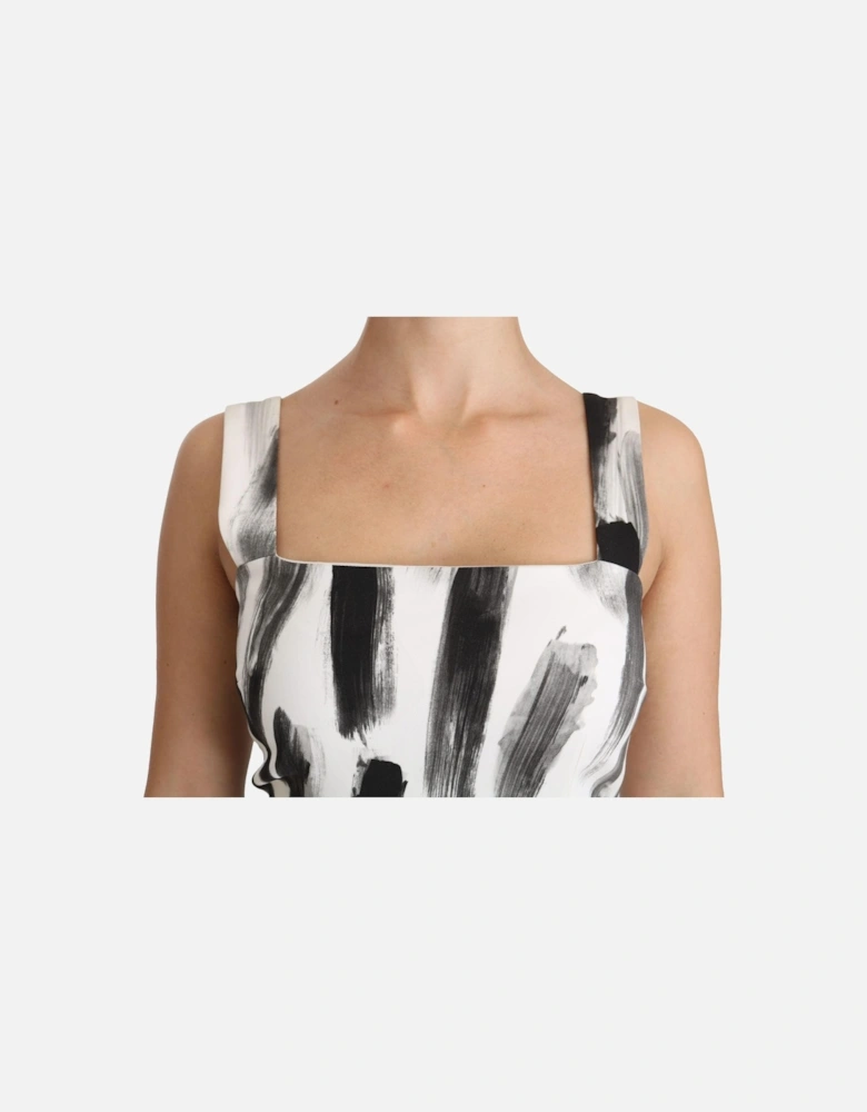 Midi Fit Flare Paint Splatter Dress Women - White Dresses