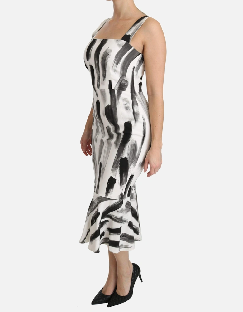 Midi Fit Flare Paint Splatter Dress Women - White Dresses