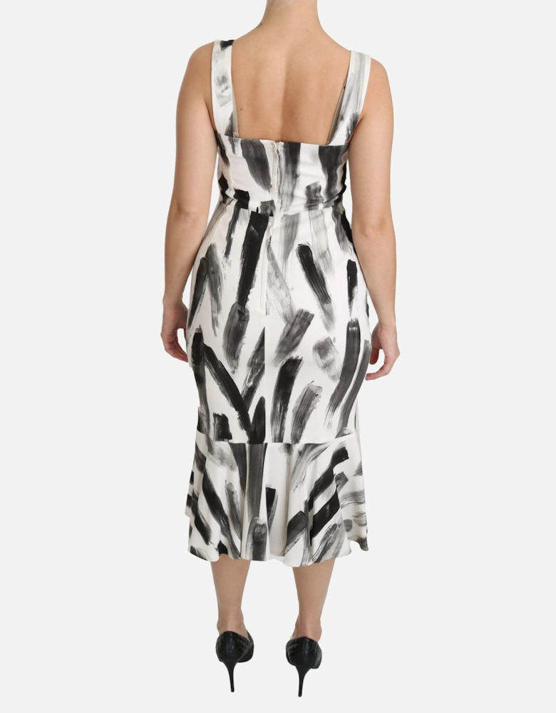 Midi Fit Flare Paint Splatter Dress Women - White Dresses