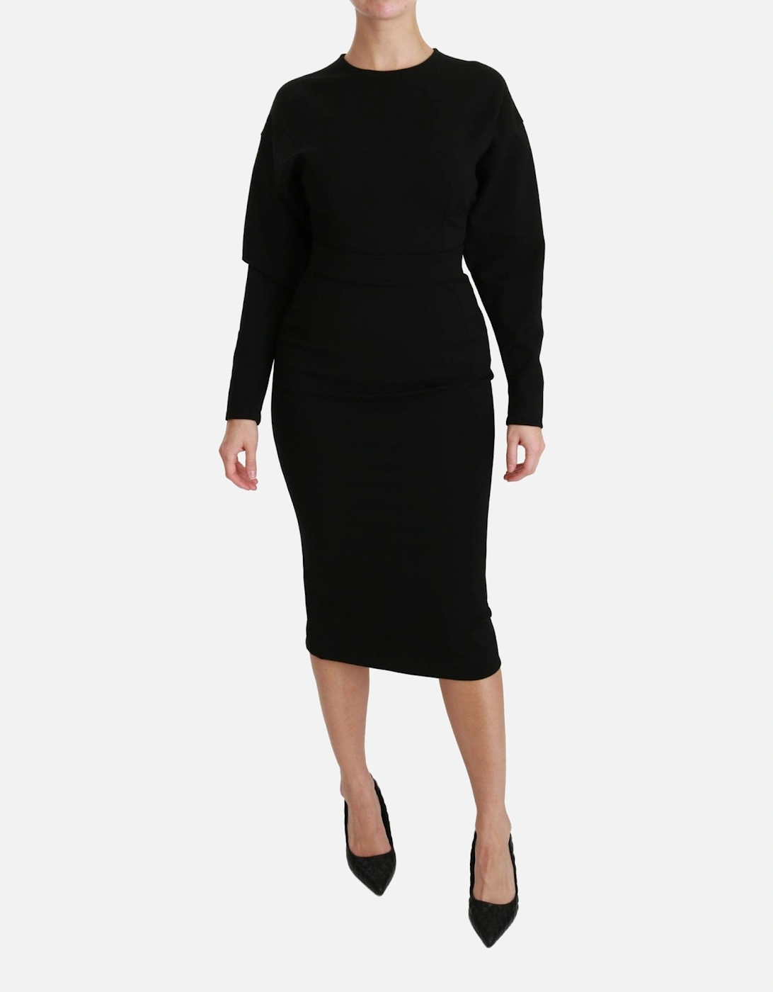 Dolce Gabbana Pencil Dress Long Sleeves Women - Black Dresses, 7 of 6