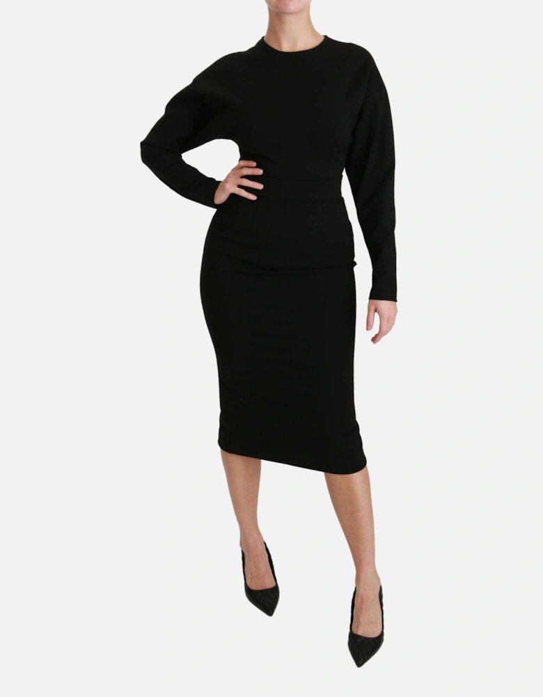 Dolce Gabbana Pencil Dress Long Sleeves Women - Black Dresses