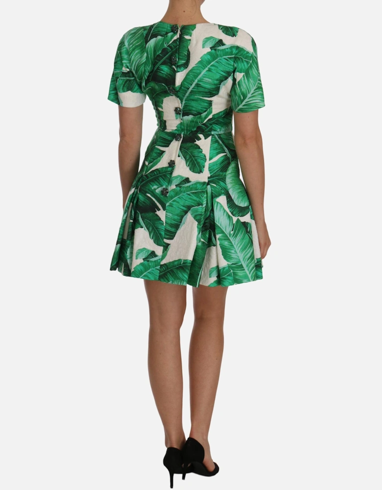 Printed Mini Dress Pineapple Model Women - Green Dresses
