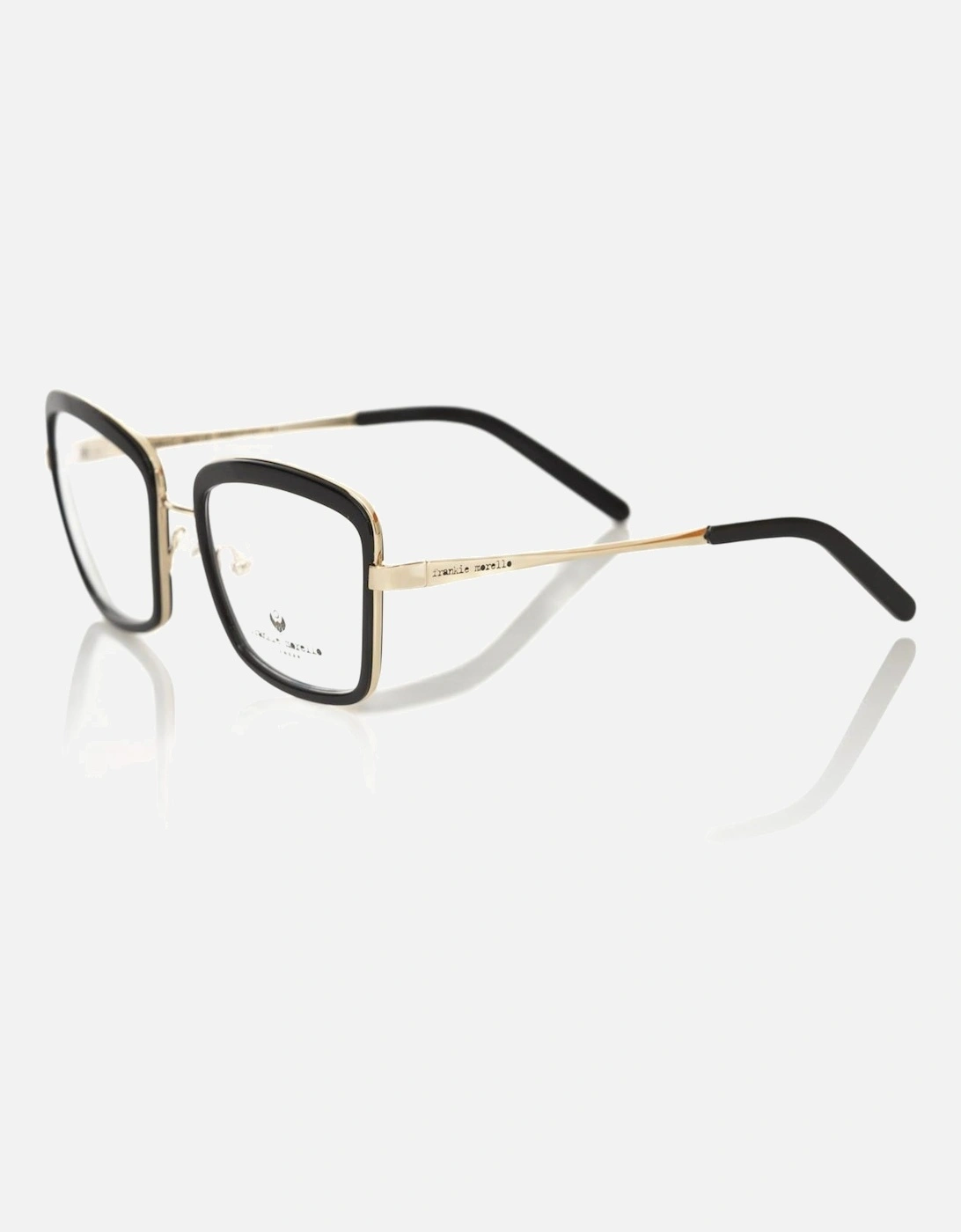 Sophisticated Square Eyeglasses with Black and Gold Pattern Women