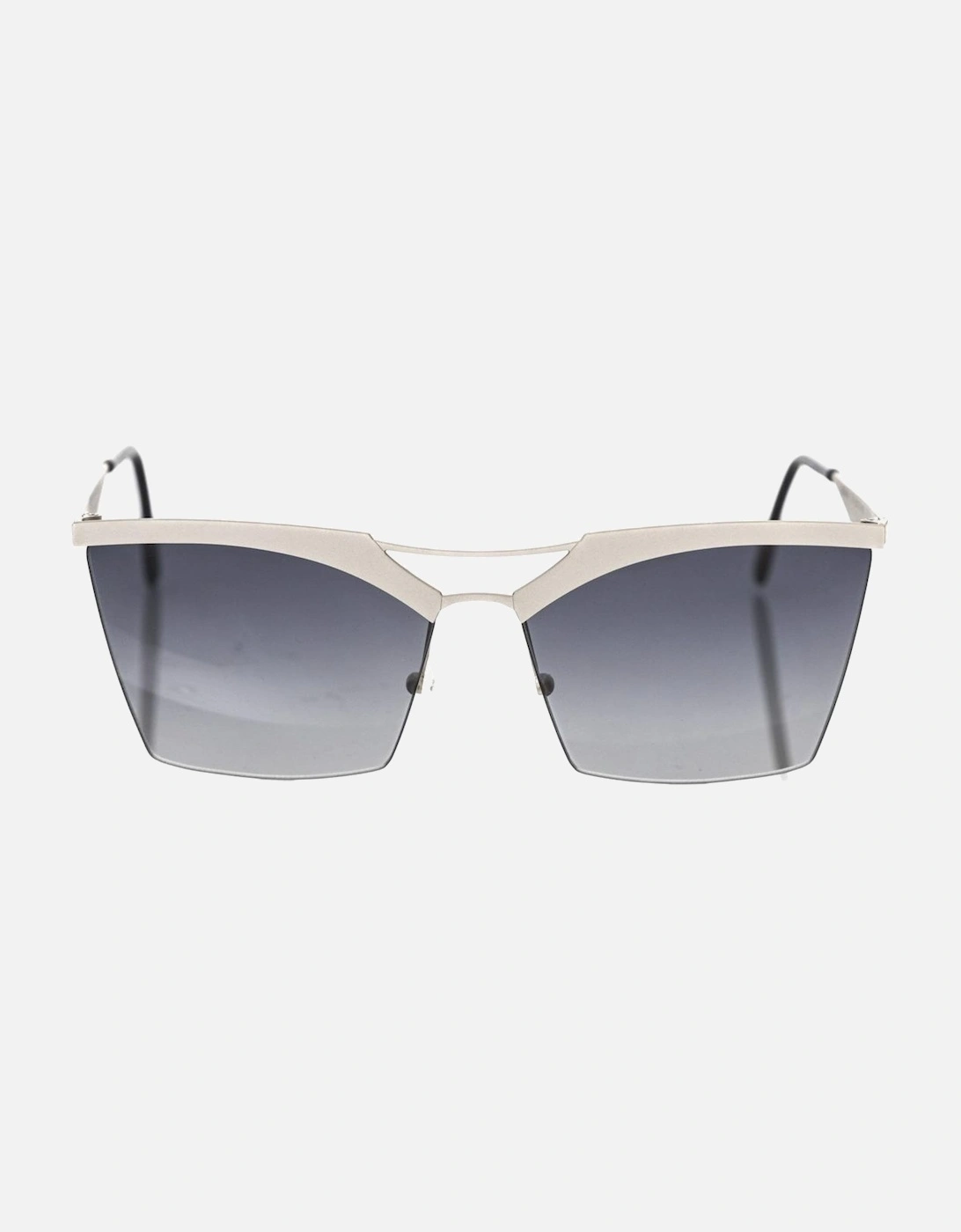Silver Metal Sunglasses with Black Gradient Lenses Women, 6 of 5