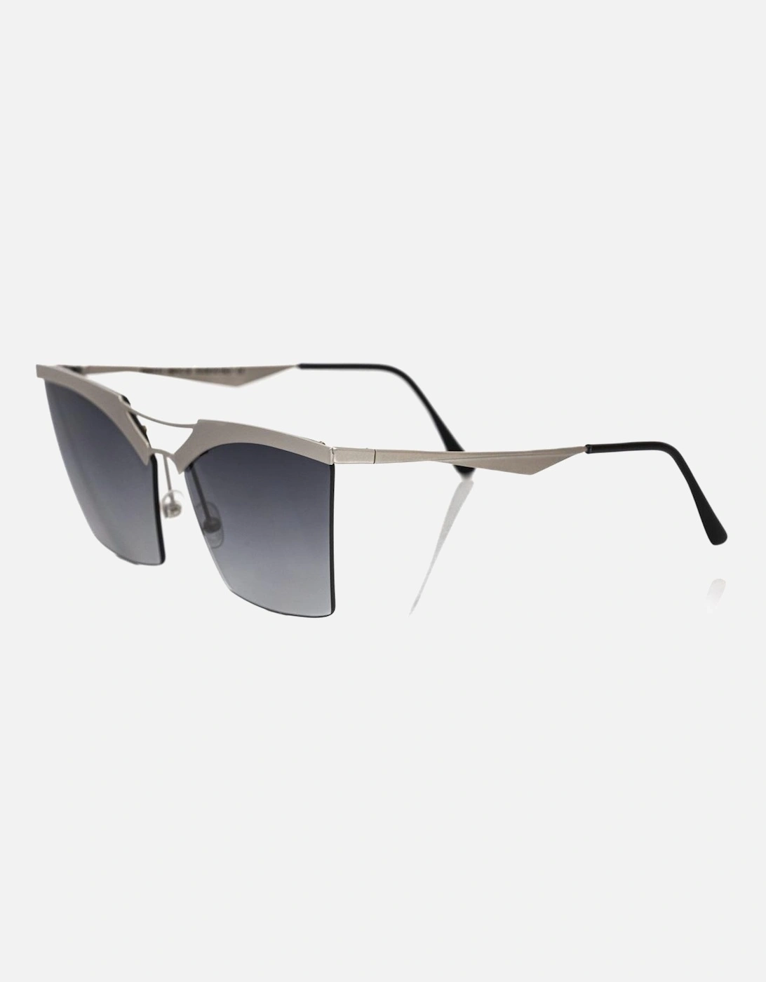 Silver Metal Sunglasses with Black Gradient Lenses Women