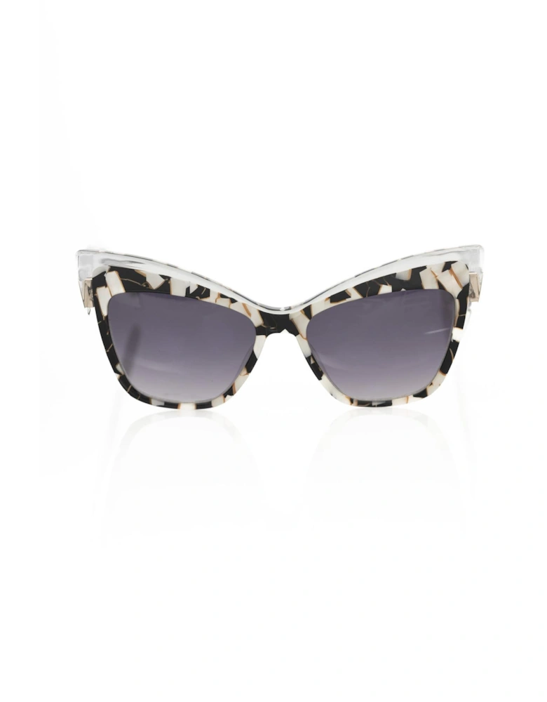 Black Cat Eye Sunglasses with Mother of Pearl Detailing Women -