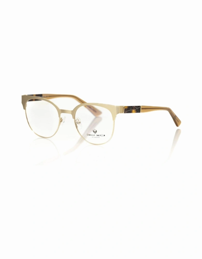 Geometric Pattern Gold Metal Clubmaster Eyeglasses Women Frames