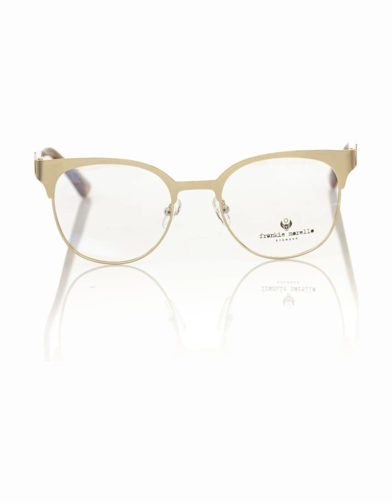 Geometric Pattern Gold Metal Clubmaster Eyeglasses Women Frames