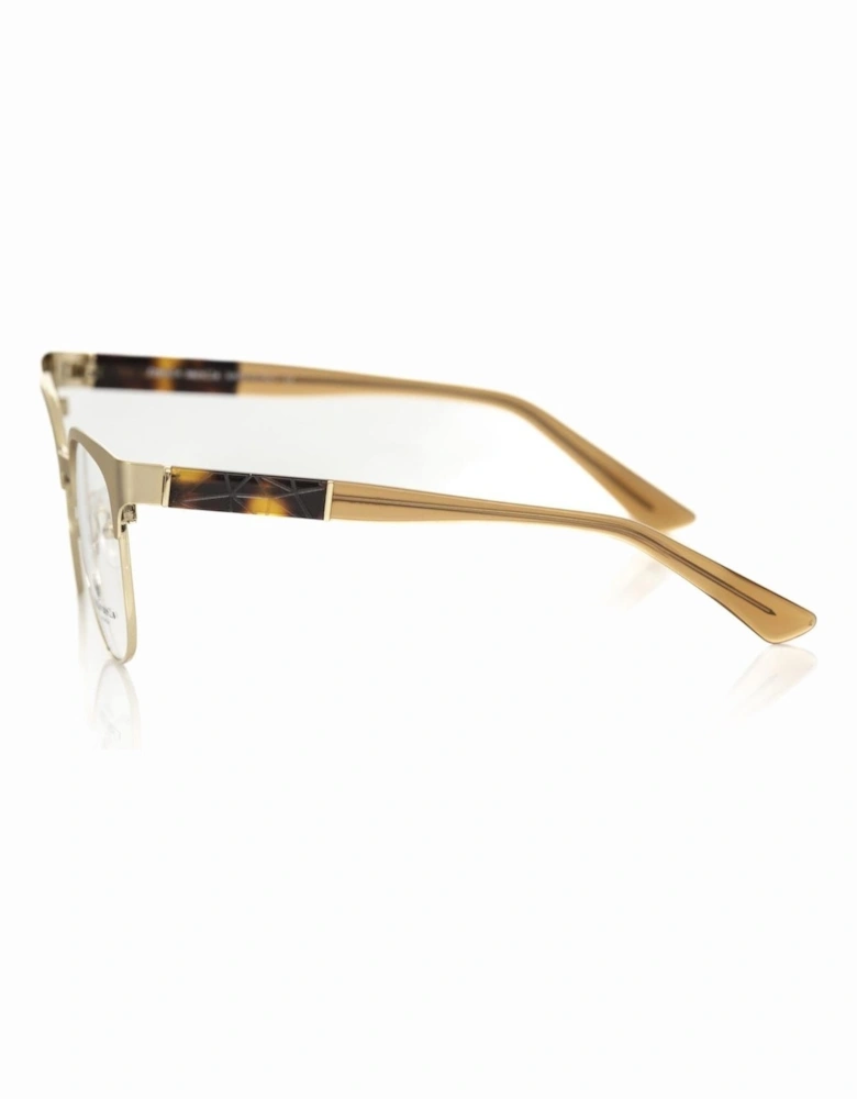 Geometric Pattern Gold Metal Clubmaster Eyeglasses Women Frames