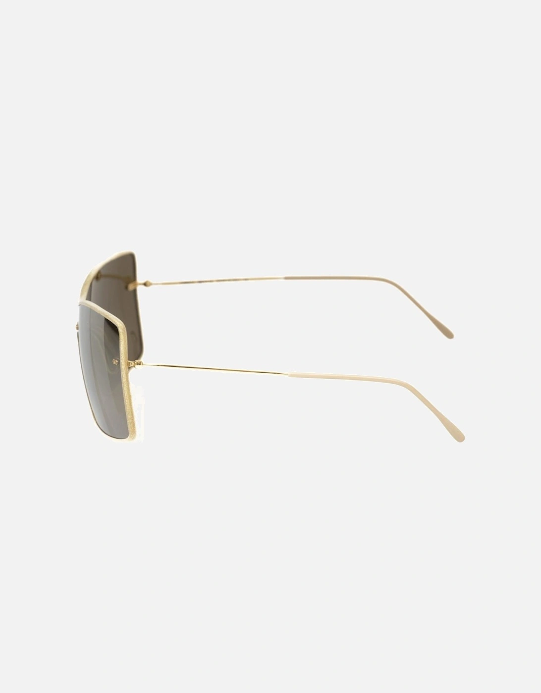 Exquisite Shield Sunglasses with Champagne Mirror Lenses Women - Gold
