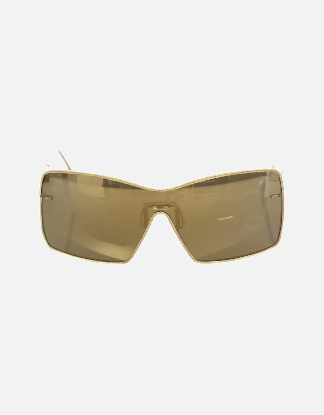 Exquisite Shield Sunglasses with Champagne Mirror Lenses Women - Gold, 6 of 5