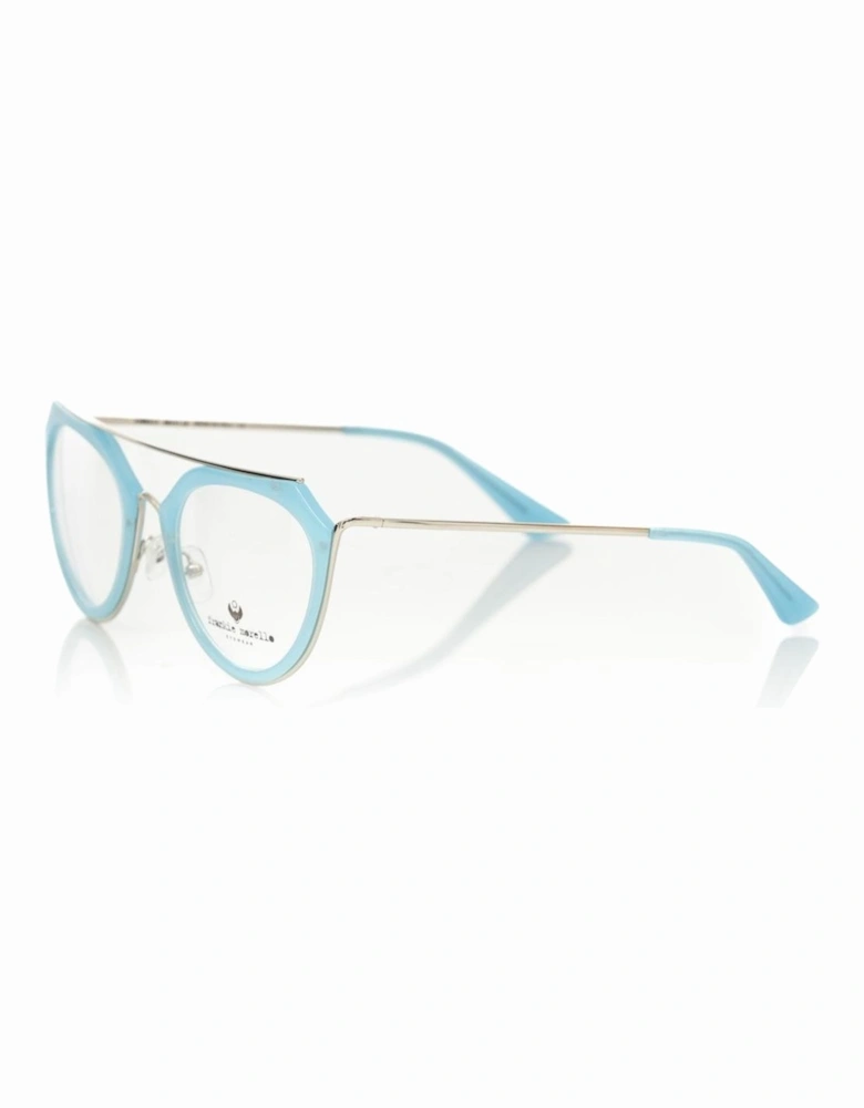 Metallic Aviator Style Eyeglasses in Light Blue Women Frames