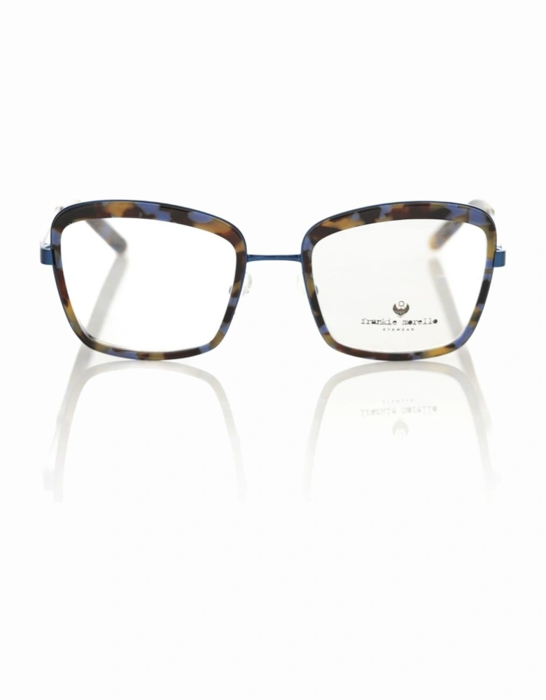 Sophisticated Square Eyeglasses with Blue Havana Pattern Women Frames