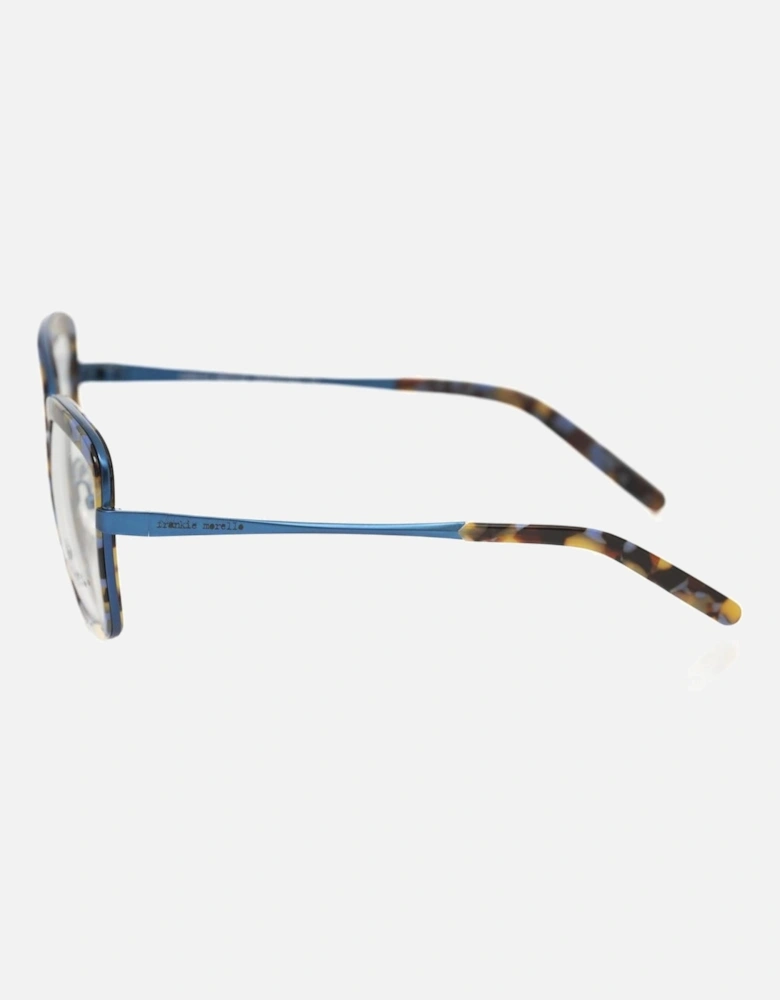 Sophisticated Square Eyeglasses with Blue Havana Pattern Women Frames