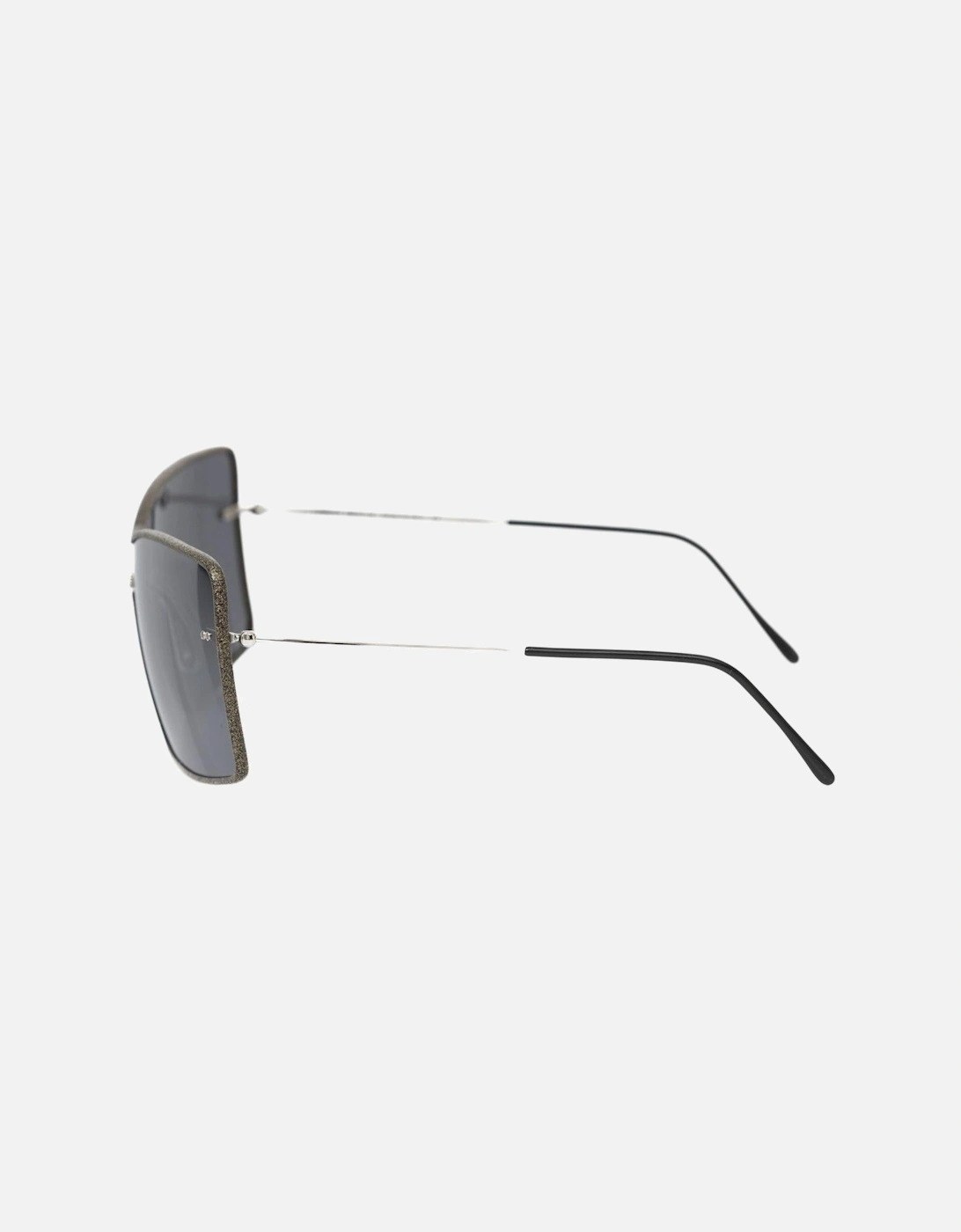 Elegant Shield Sunglasses with Gray Mirror Lens Women - Black