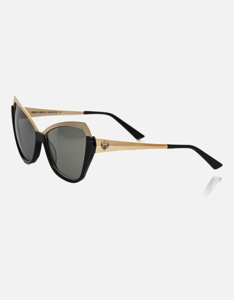 Bicolor Cat-Eye Sunglasses with Brown Shaded Lenses Women - Black