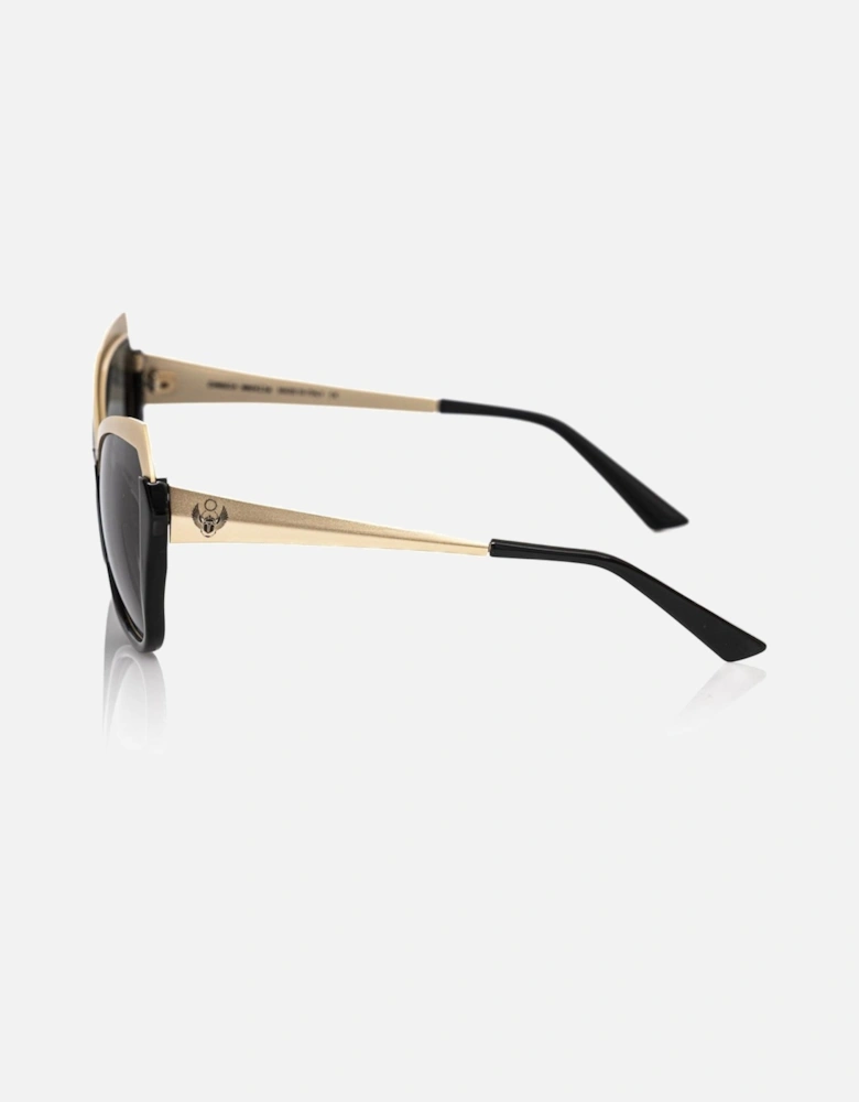 Bicolor Cat-Eye Sunglasses with Brown Shaded Lenses Women - Black