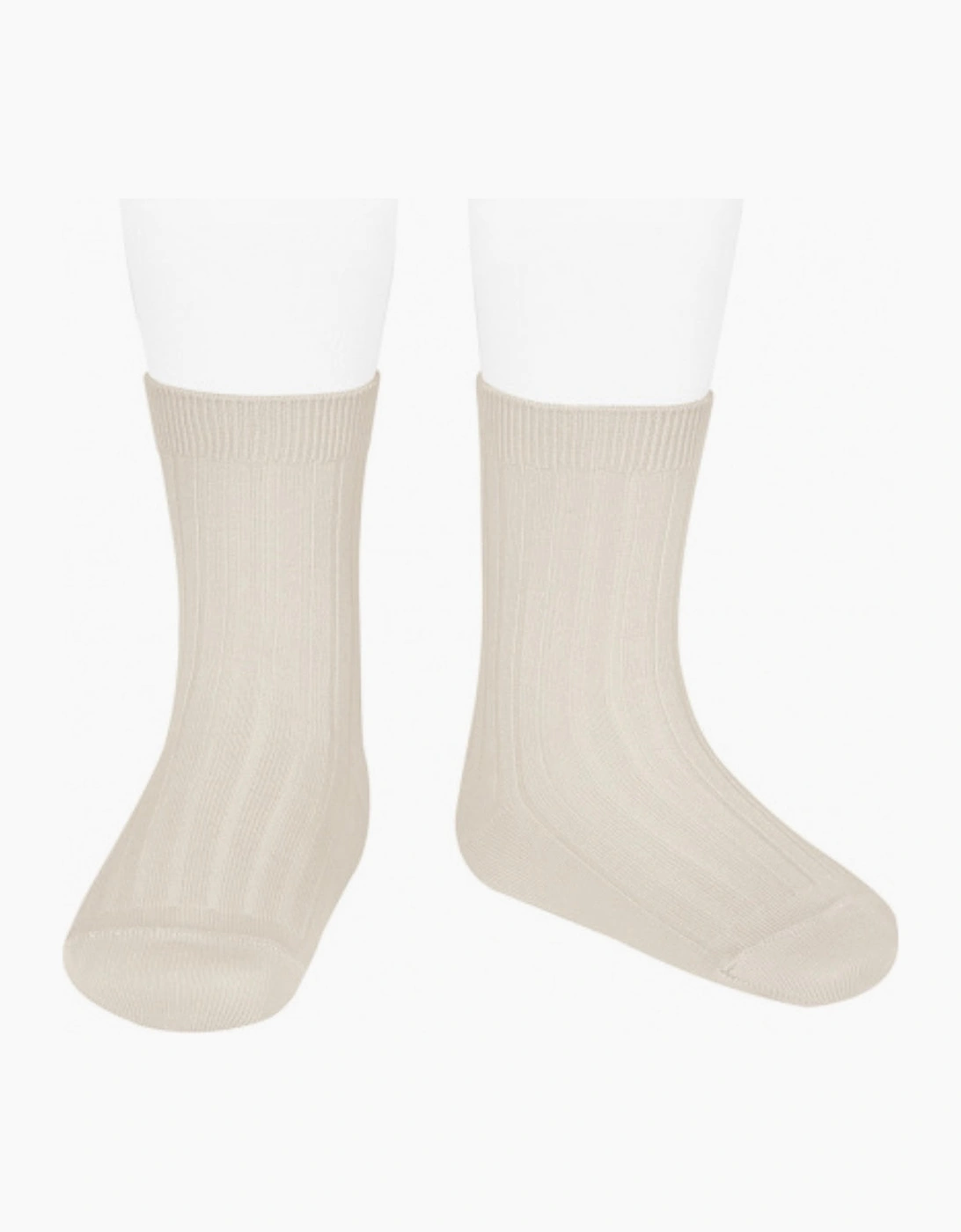 Condor Girl's Linen Ribbed Ankle Socks - White - Size: 2 / 12-24 months