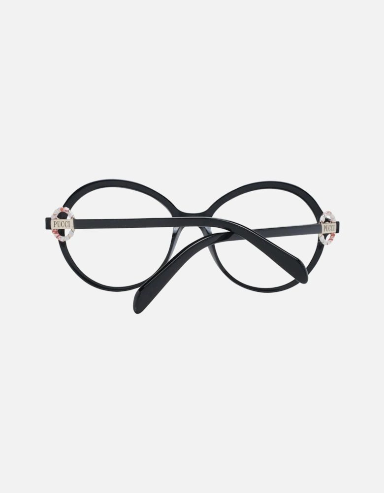 Round Full-Rim Plastic Frame Sunglasses Women - Black