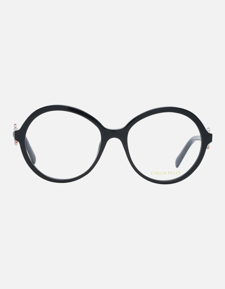 Round Full-Rim Plastic Frame Sunglasses Women - Black