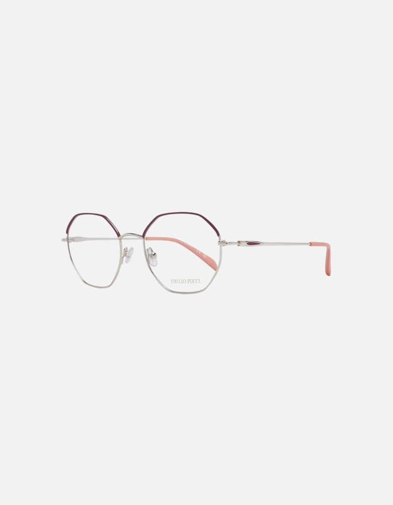 Round Full-Rim Metal Frame Eyewear Women - Red