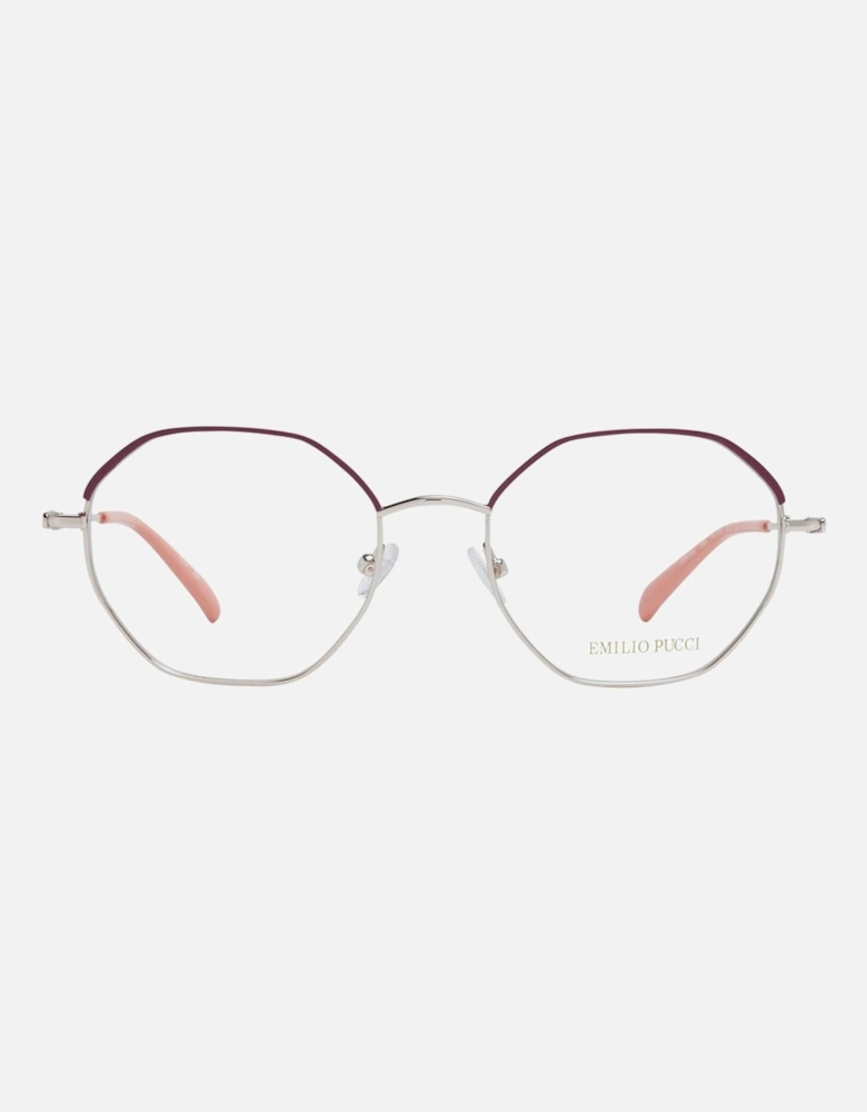 Round Full-Rim Metal Frame Eyewear Women - Red