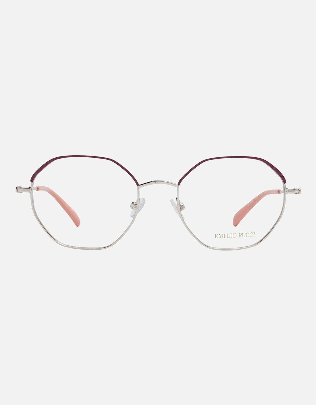 Round Full-Rim Metal Frame Eyewear Women - Red