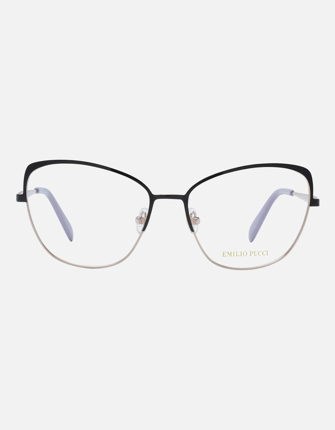 Cat Eye Full-Rim Metal Frame Glasses Women - Black