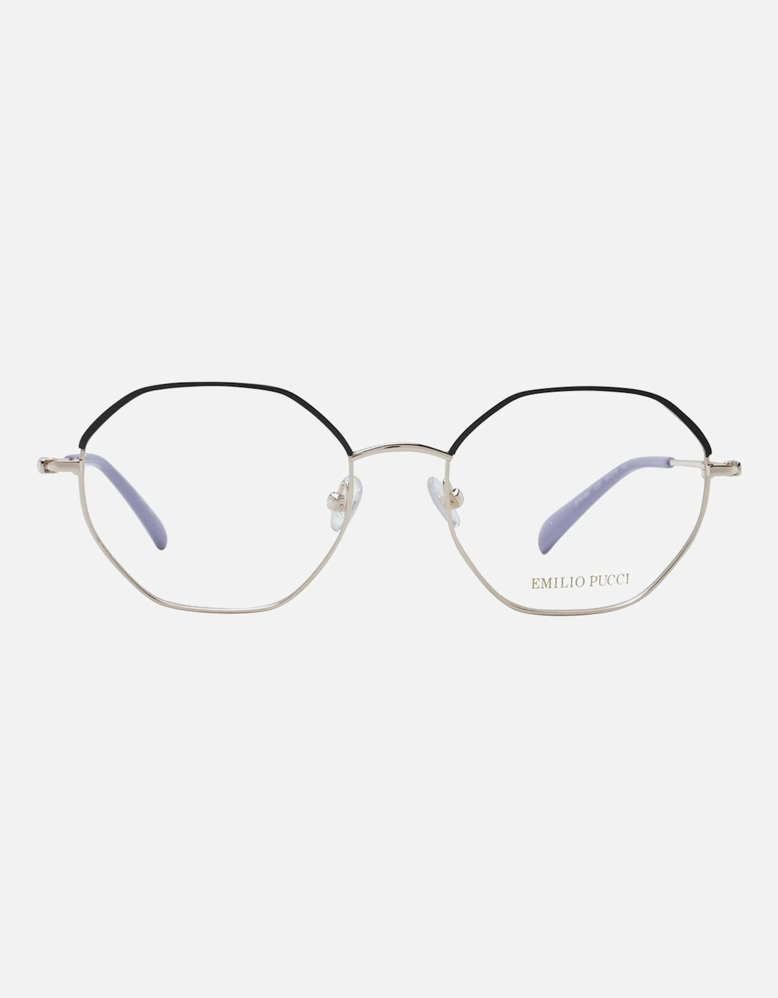 Round Full-Rim Metal Frame Glasses Women - Black