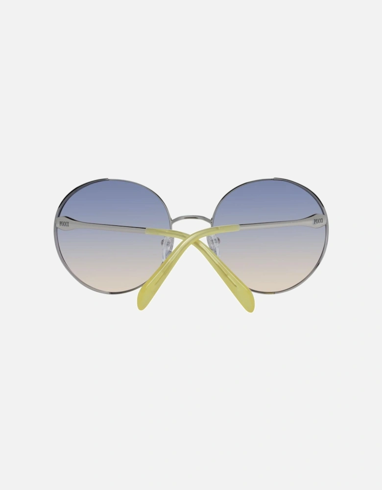 Round Metal Full-Rim Gradient Sunglasses Women - Silver