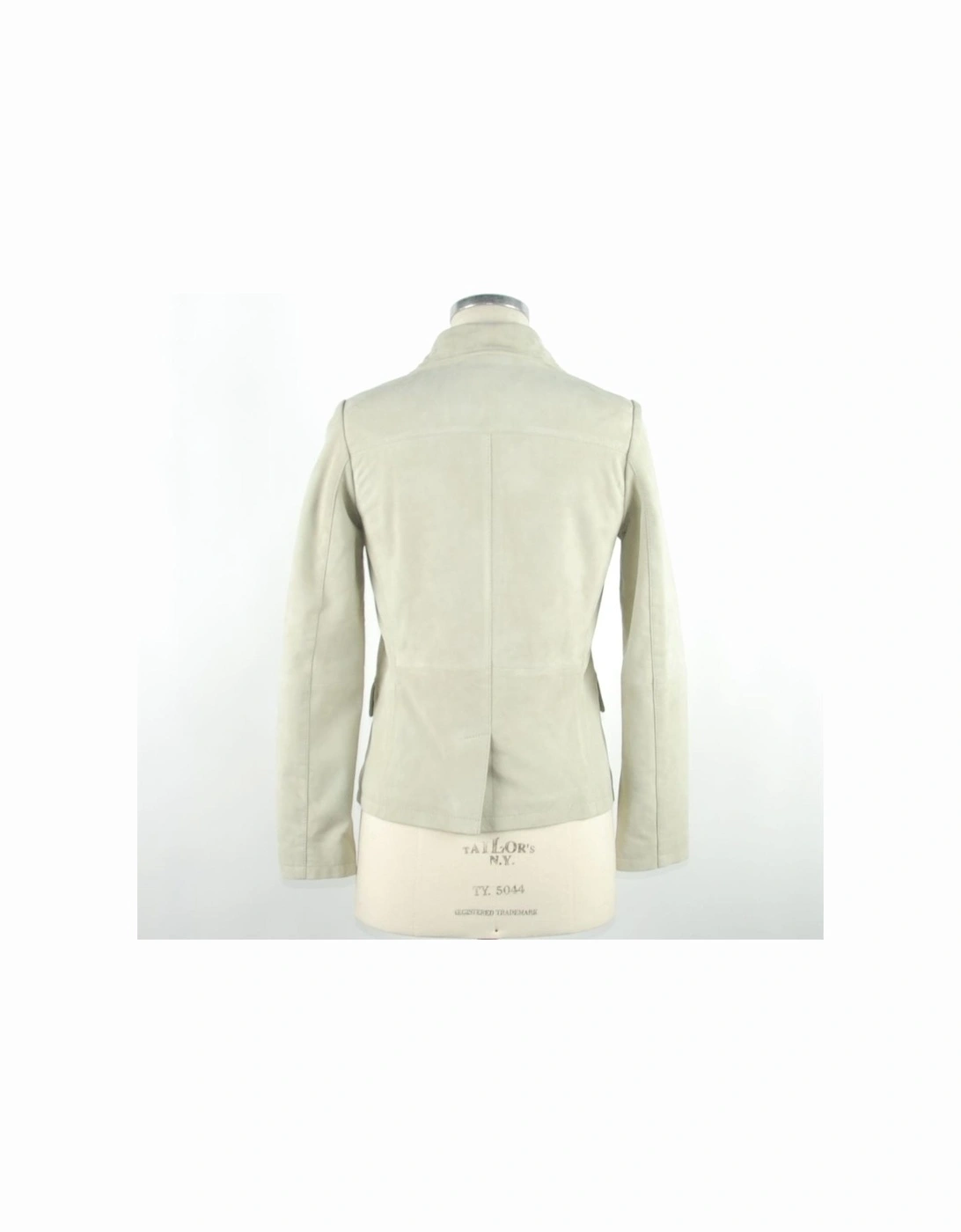 Leather Jacket with Button Closure and Pockets Women - White Jackets