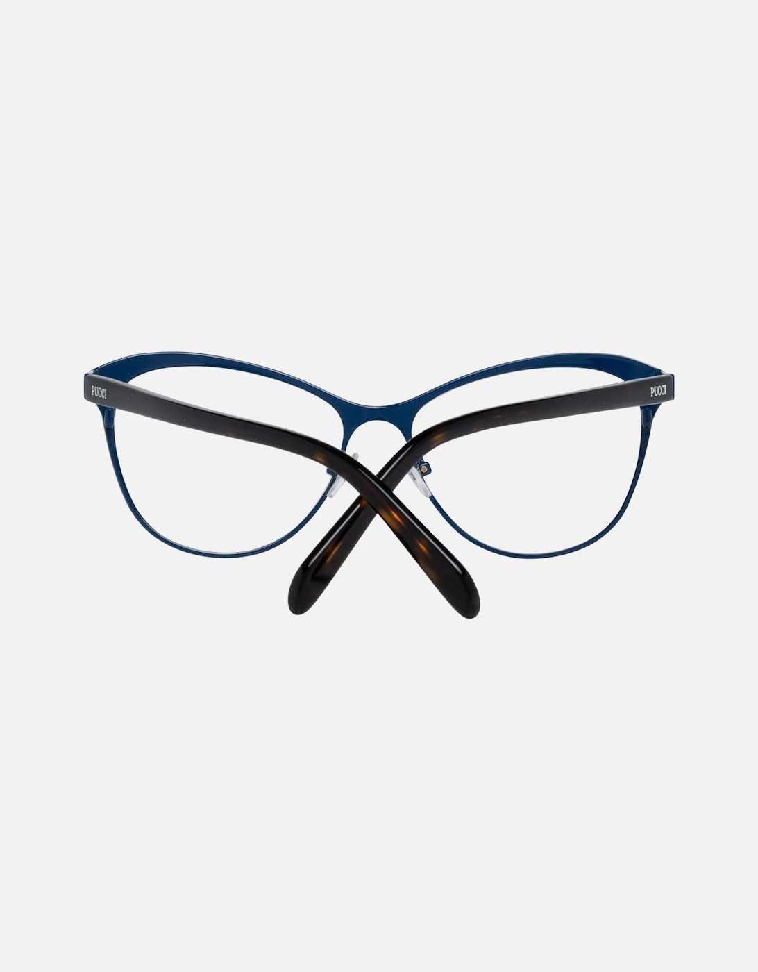 Full-Rim Metal Frame Glasses with Branded Case Women - Blue