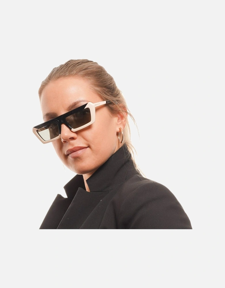 Rectangle Acetate Polarized Mirrored Sunglasses Women - Multicolor