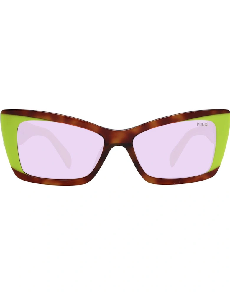 Full-Rim Rectangle Sunglasses with Purple Lenses Women - Multicolor