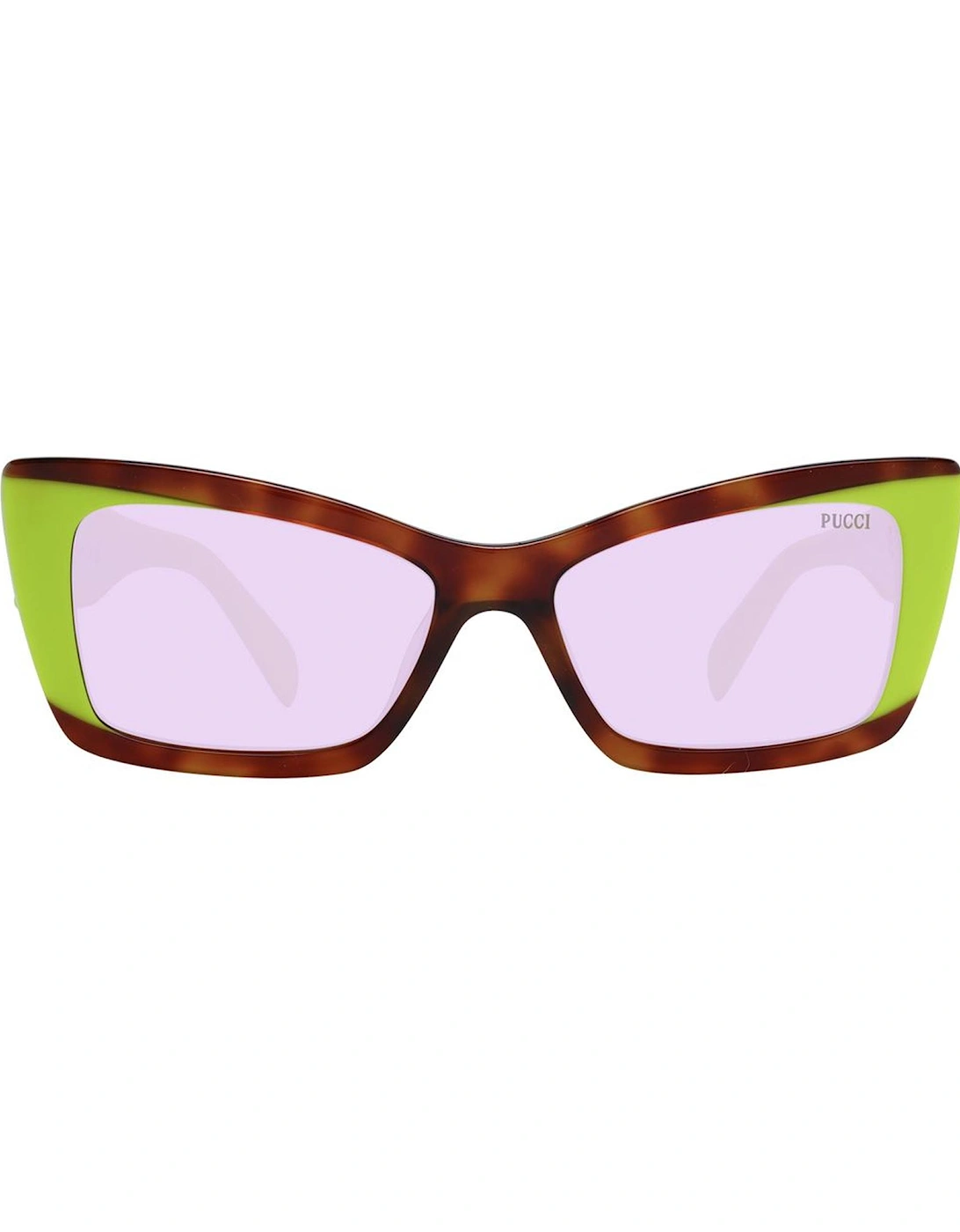 Full-Rim Rectangle Sunglasses with Purple Lenses Women - Multicolor