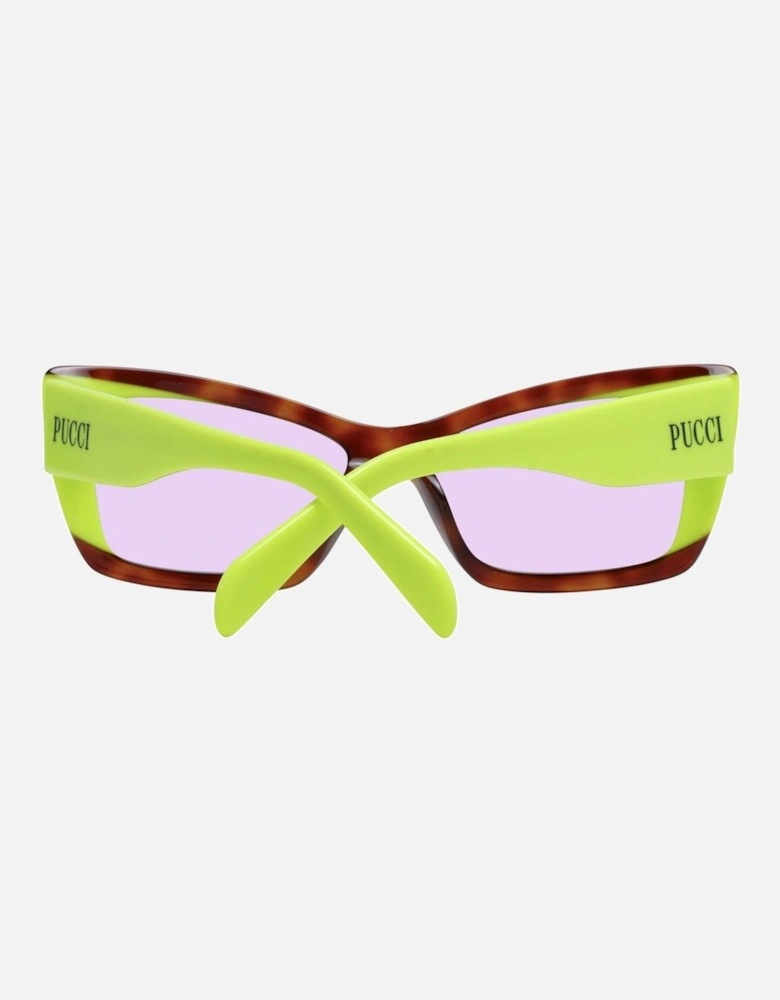 Full-Rim Rectangle Sunglasses with Purple Lenses Women - Multicolor