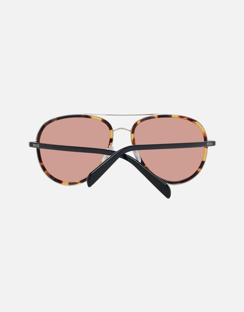Mirrored Aviator Sunglasses with Metal Frame Women - Brown