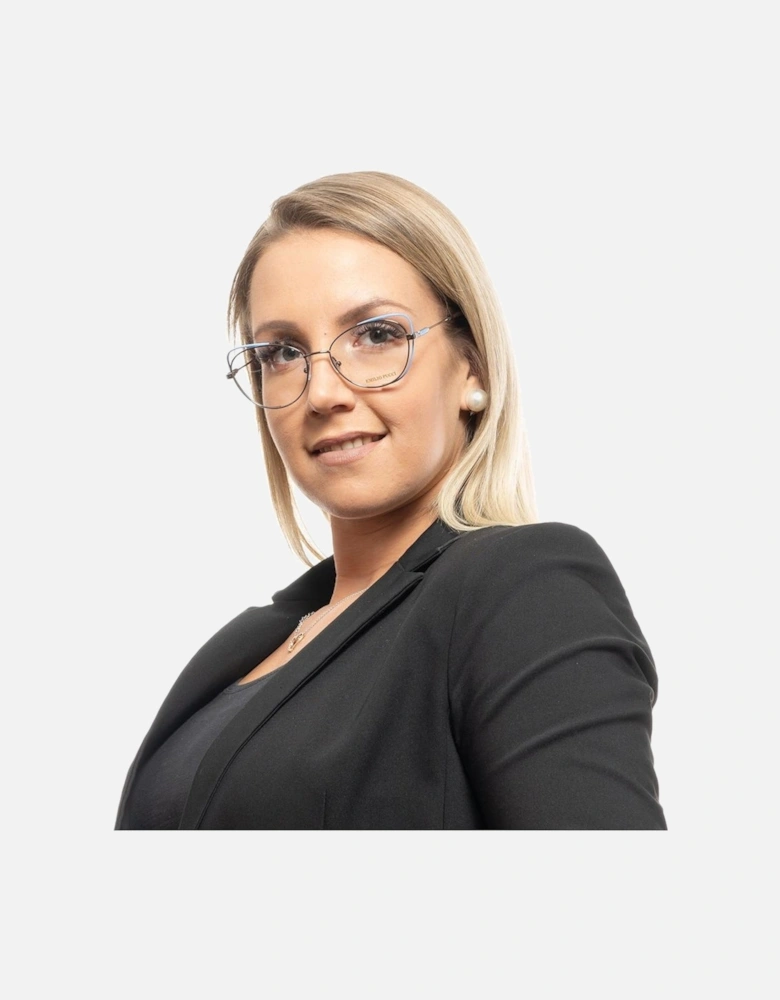 Oval Metal Full-Rim Eyeglasses Women - Silver Frames