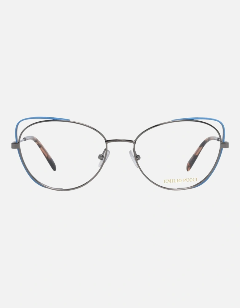 Oval Metal Full-Rim Eyeglasses Women - Silver Frames
