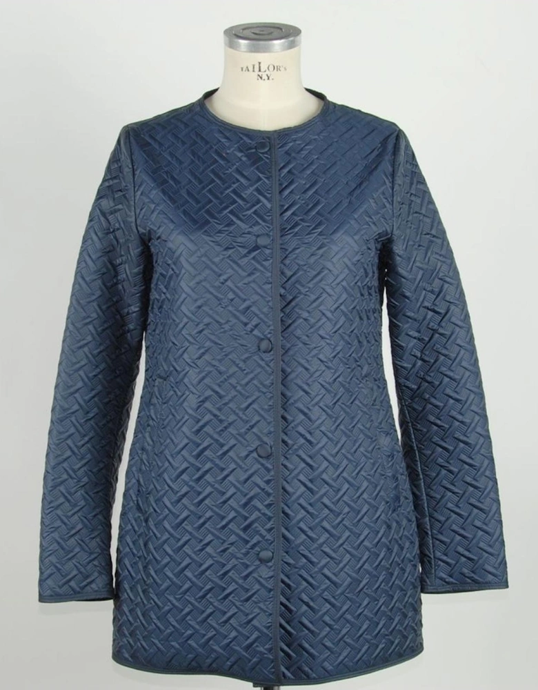 Quilted Jacket Long Sleeves Navy Women - Blue Jackets